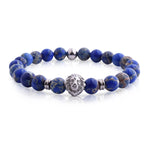 Lion - Blauwe dames en heren kralen armband met leeuwenhoofd - Moorell