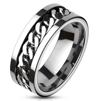 Oplossen Inspireren markt Chain - Zilveren heren ring met kettingmotief | Moorell