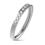 Zircon - Zilveren dames ring met 8 steentjes van zirkonia - Moorell
